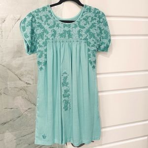 J. Marie Light Green/Seafoam Floral Embroidered Dress